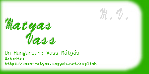 matyas vass business card